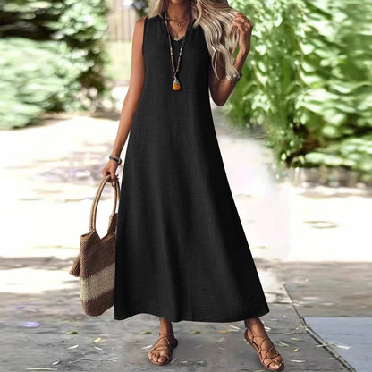 Chic Hemp Sleeveless Dress Lidia Sek
