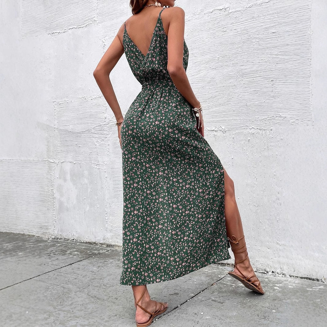 Sukienka Lidia Sek na ramiączkach w stylu boho z kwiatowym wzorem