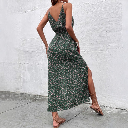 Sukienka Lidia Sek na ramiączkach w stylu boho z kwiatowym wzorem