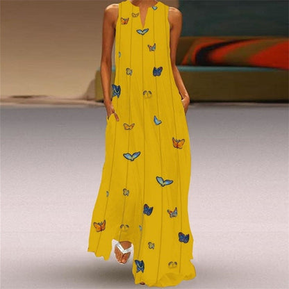 Vibrant V-Neck Swing Dress by Lidia Sek