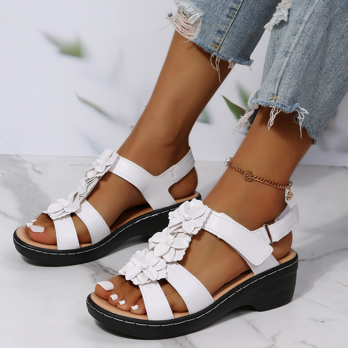 Floral Comfort Lidia Sek Wedge Sandals