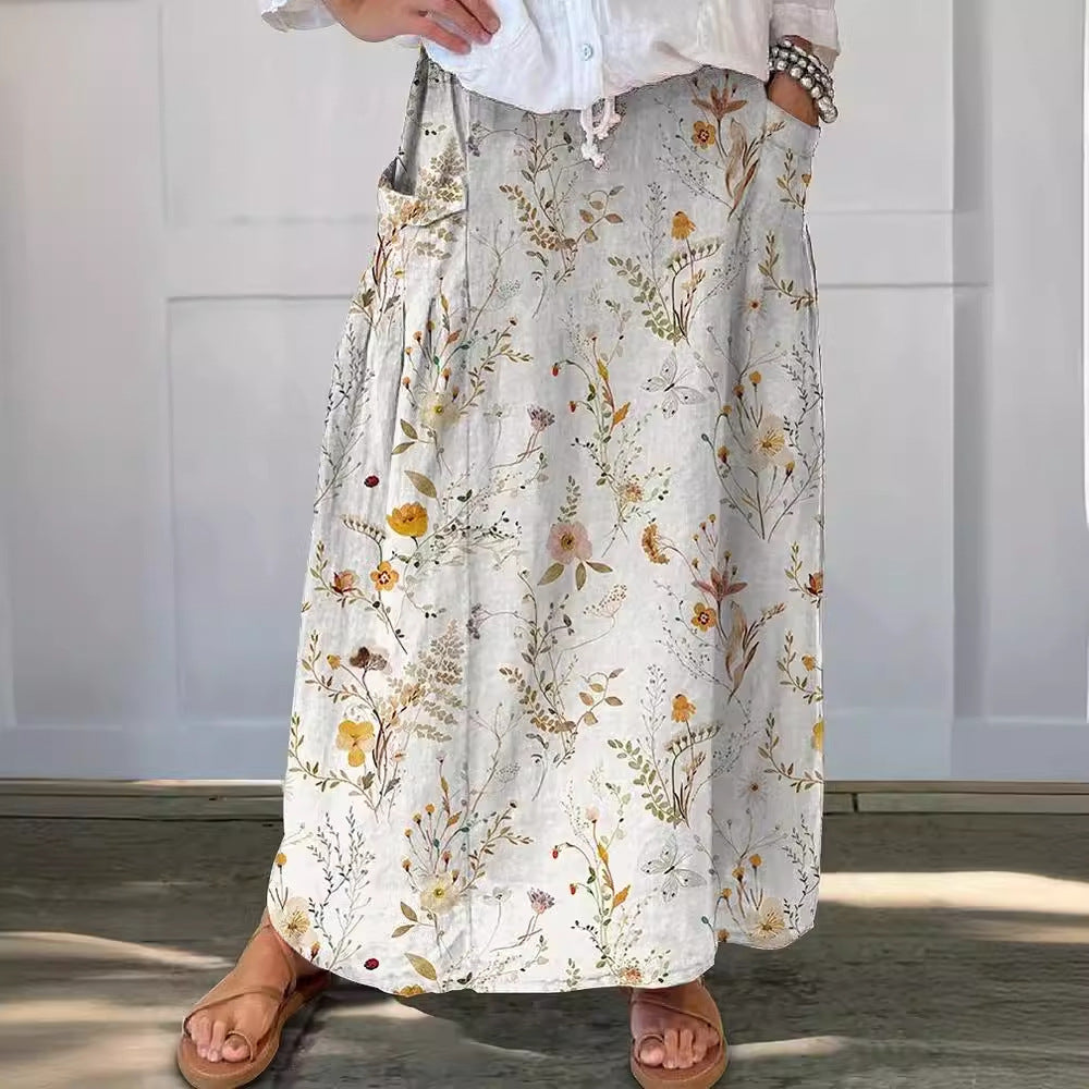 Retro Floral Lidia Sek Everyday Pocket Skirt