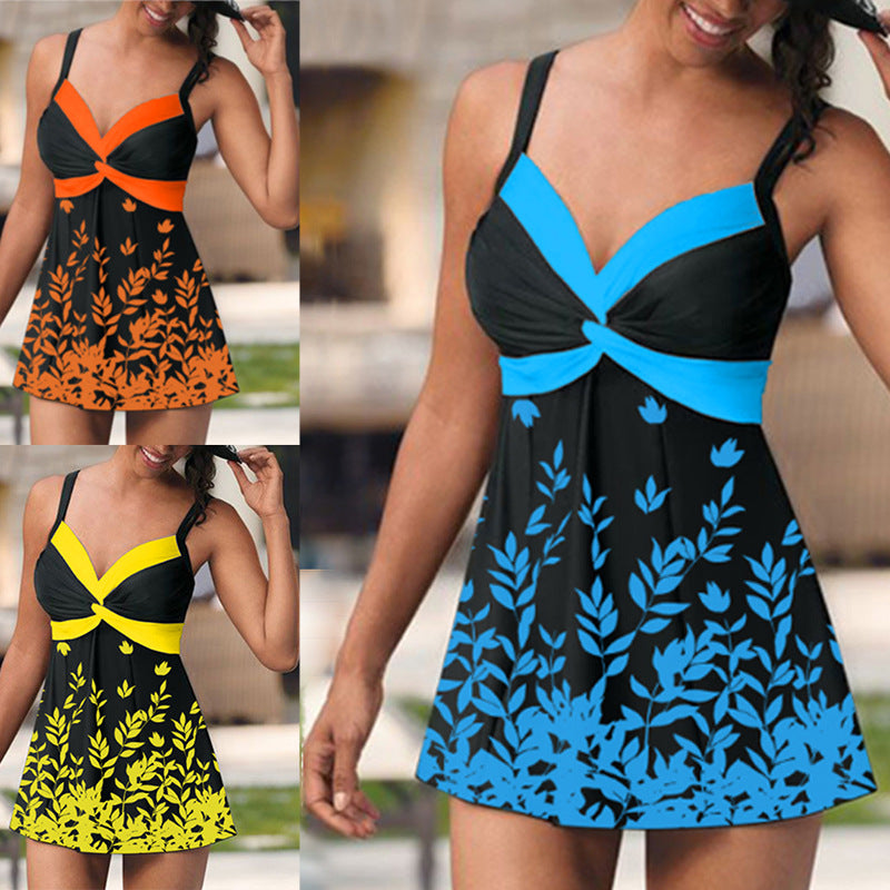 Floral Leaf Skirt Tankini by Lidia Sek