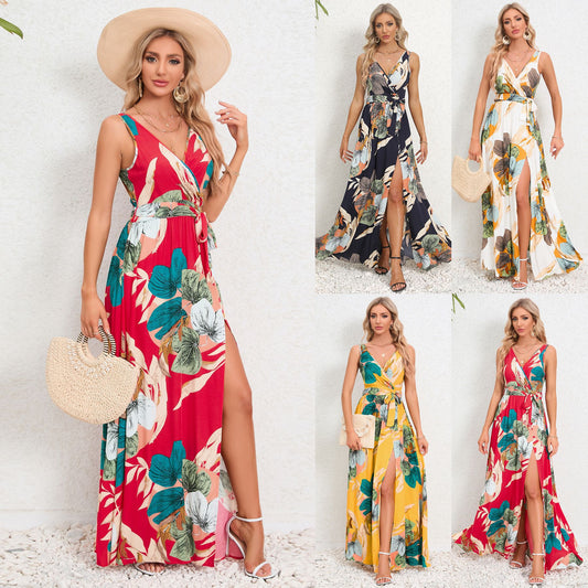 Floral V-Neck Maxi Dress by Lidia Sek