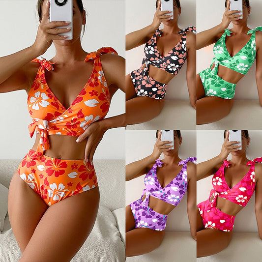 Floral High Waisted Bikini by Lidia Sek