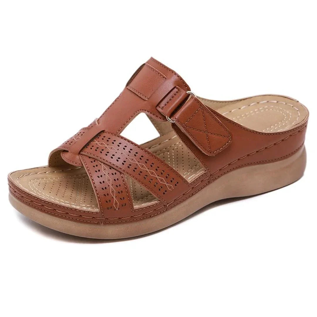 Sandały damskie Vintage Wedge Lidia Sek Slip-On