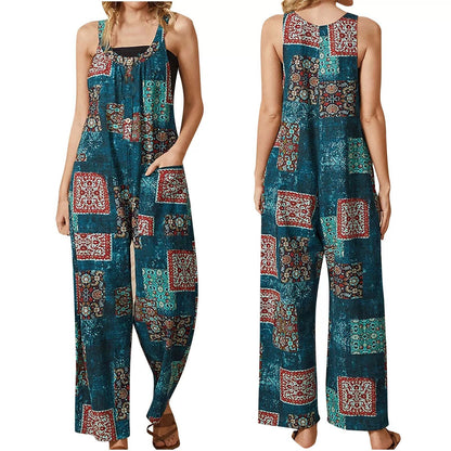Kombinezon na co dzień Lidia Sek z nadrukiem w stylu vintage