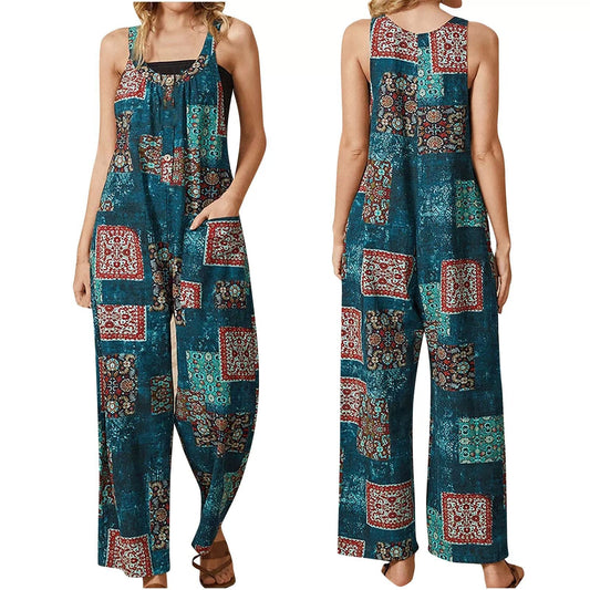 Kombinezon na co dzień Lidia Sek z nadrukiem w stylu vintage