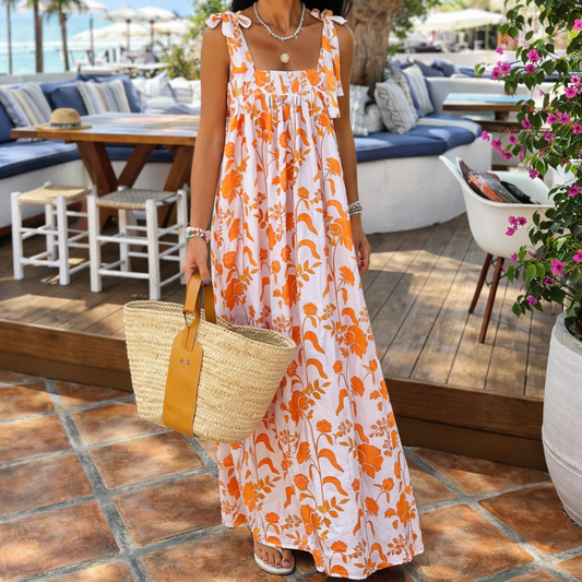Sukienka typu sling w stylu boho z kwiatowym nadrukiem od Lidia Sek