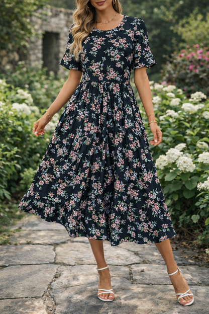 Kwiatowa sukienka midi Lidia Sek na lato