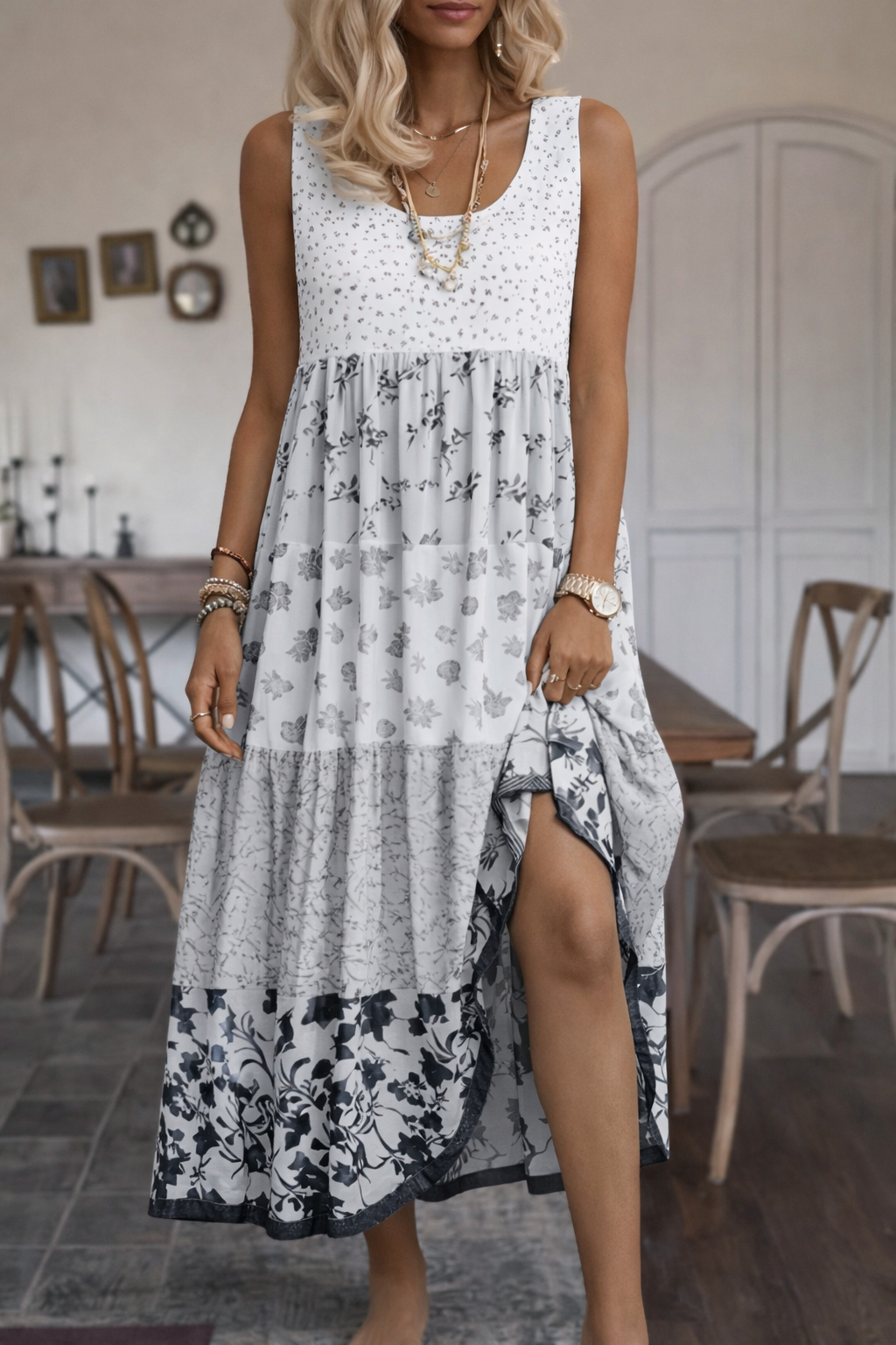 Sukienka bez rękawów w stylu boho od Lidia Sek