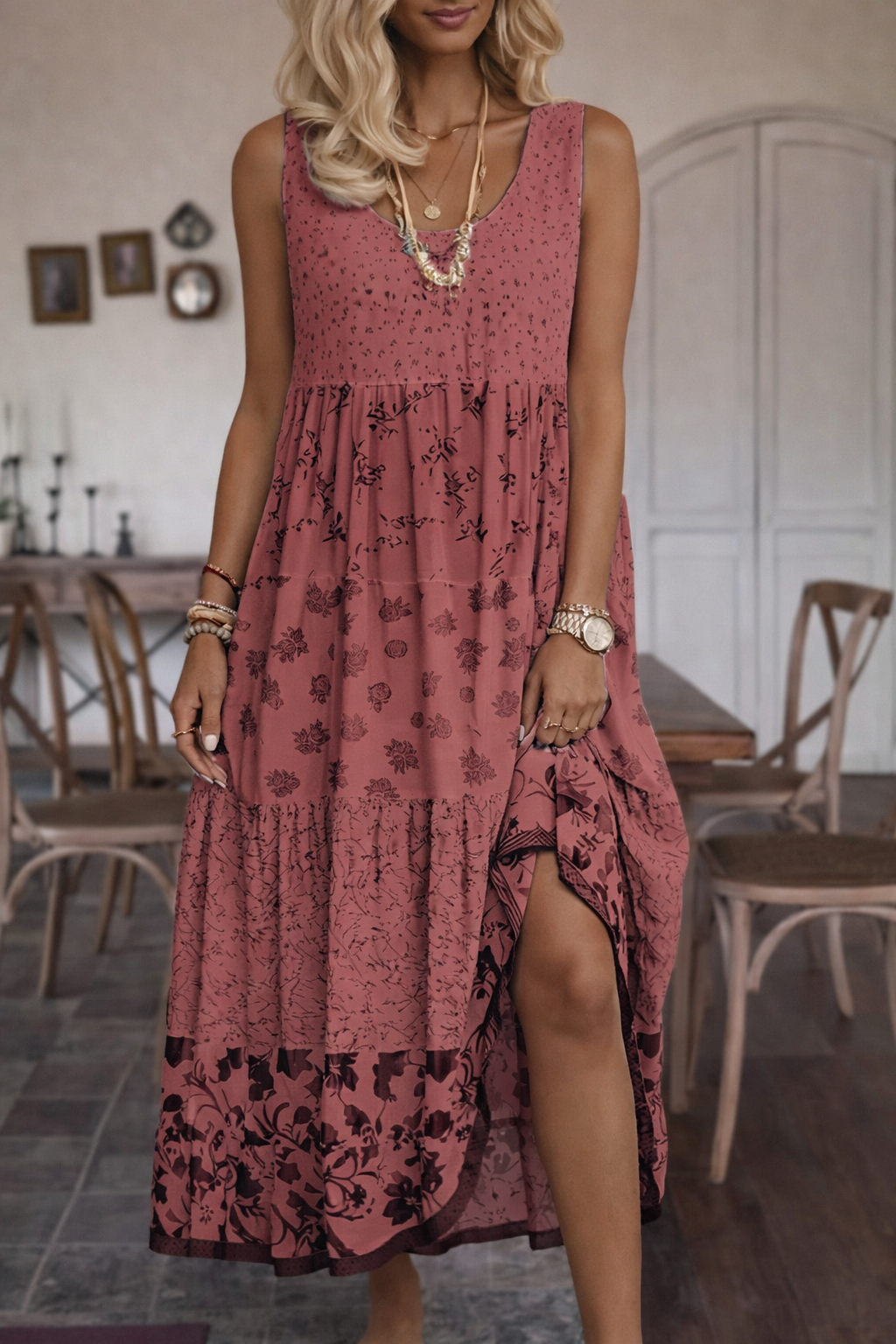 Sukienka bez rękawów w stylu boho od Lidia Sek