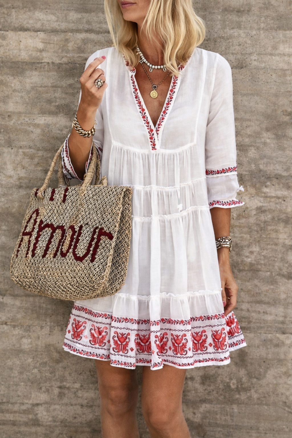 Sukienka boho z nadrukiem i dekoltem w serek Lidia Sek Summer