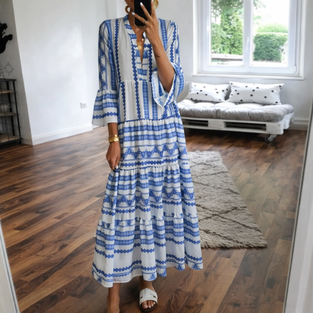 Sukienka maxi w stylu boho w geometryczne wzory Lidia Sek