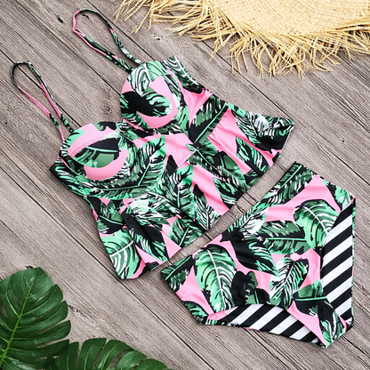 Kwiatowe bikini z wysokim stanem Lidia Sek Swimwear