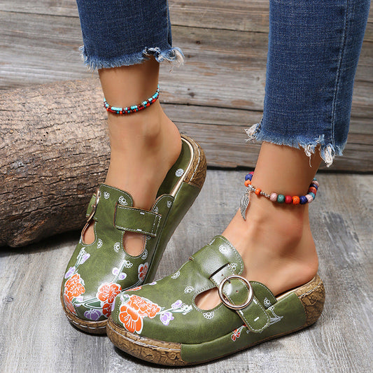 Boho Floral Lidia Sek Platform Clogs Sandals