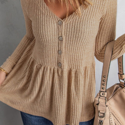 Cozy Knit V-Neck Blouse Lidia Sek
