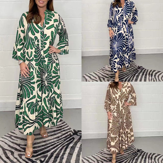 Printed Chiffon A-Line Dress by Lidia Sek