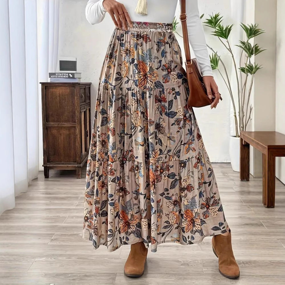 Spódnica midi Lidia Sek w kwiaty w stylu boho