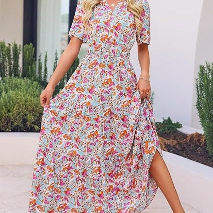 Floral Maxi Dress Lidia Sek Summer Comfort