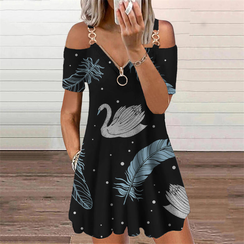 Chic Print Short Sleeve Dress by Lidia Sek
