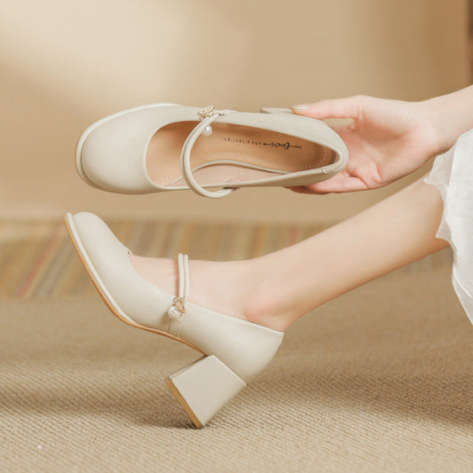 Elegant Chunky Heel High Heels by Lidia Sek