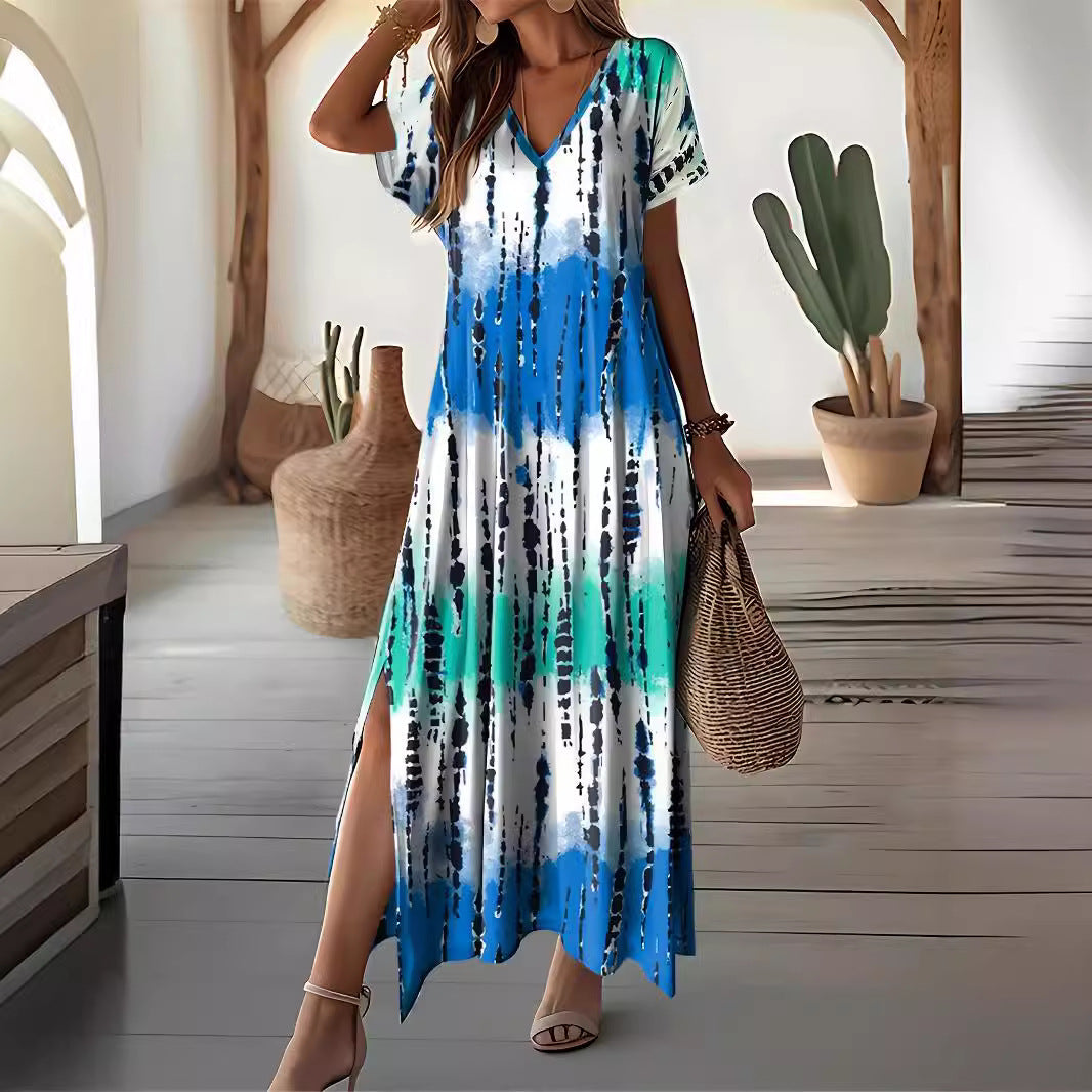 Elegancka sukienka maxi tie-dye Lidia Sek
