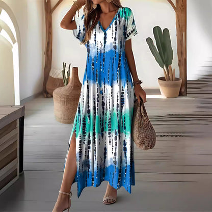 Elegancka sukienka maxi tie-dye Lidia Sek