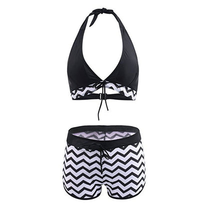 Elegancki komplet bikini Lidia Sek w zygzaki z szortami