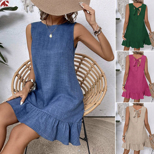 Ruffle Sleeveless Summer Dress by Lidia Sek