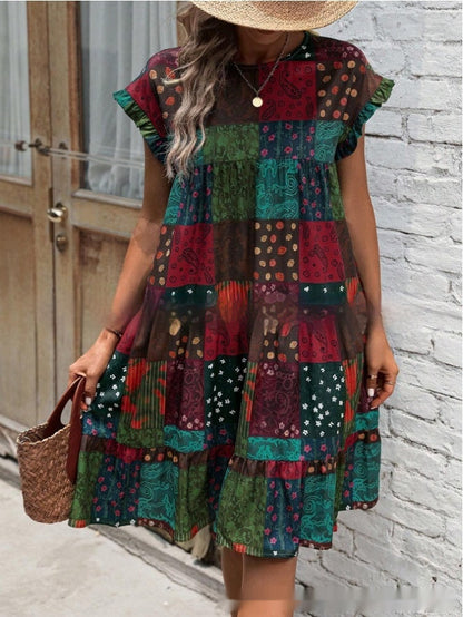Sukienka midi Lidia Sek w stylu boho patchworkowym na lato
