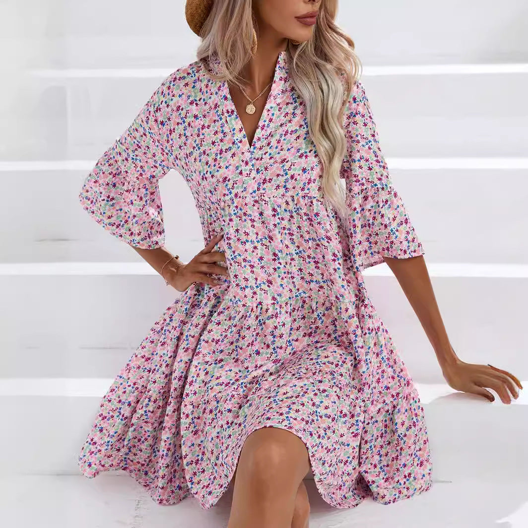 Letnia sukienka boho z dekoltem w serek od Lidia Sek