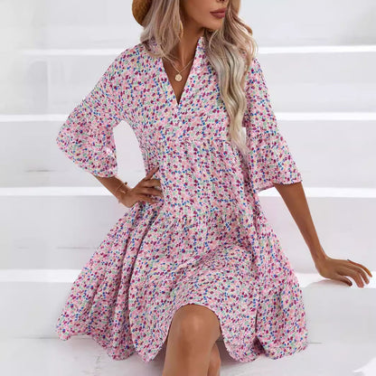 Letnia sukienka boho z dekoltem w serek od Lidia Sek