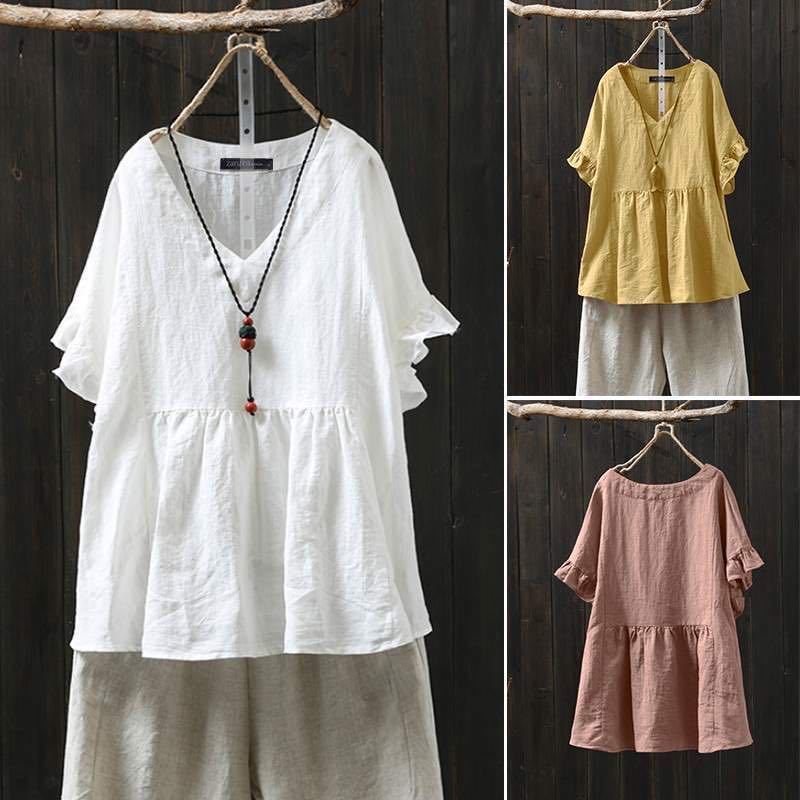 Ruffled Cotton Plus Top Lidia Sek Pinterest-Inspired