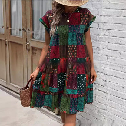 Sukienka midi Lidia Sek w stylu boho patchworkowym na lato