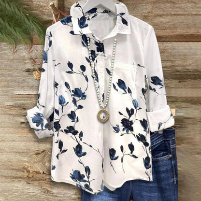 Floral Print Lidia Sek Long Sleeve Blouse