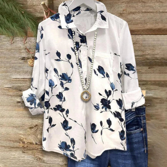 Floral Print Lidia Sek Long Sleeve Blouse