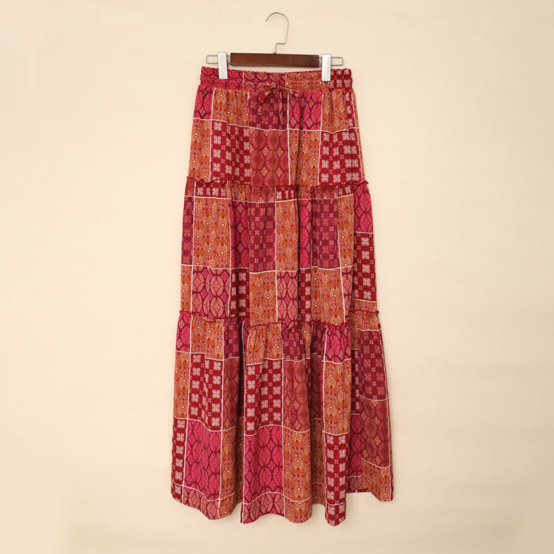 Spódnica maxi Lidia Sek z nadrukiem w stylu boho