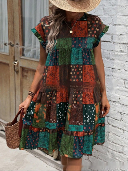 Sukienka midi Lidia Sek w stylu boho patchworkowym na lato