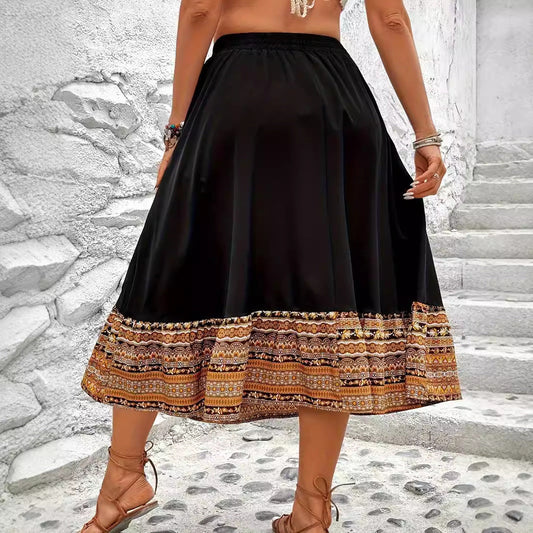 Spódnica maxi w stylu boho w kształcie litery A od Lidia Sek