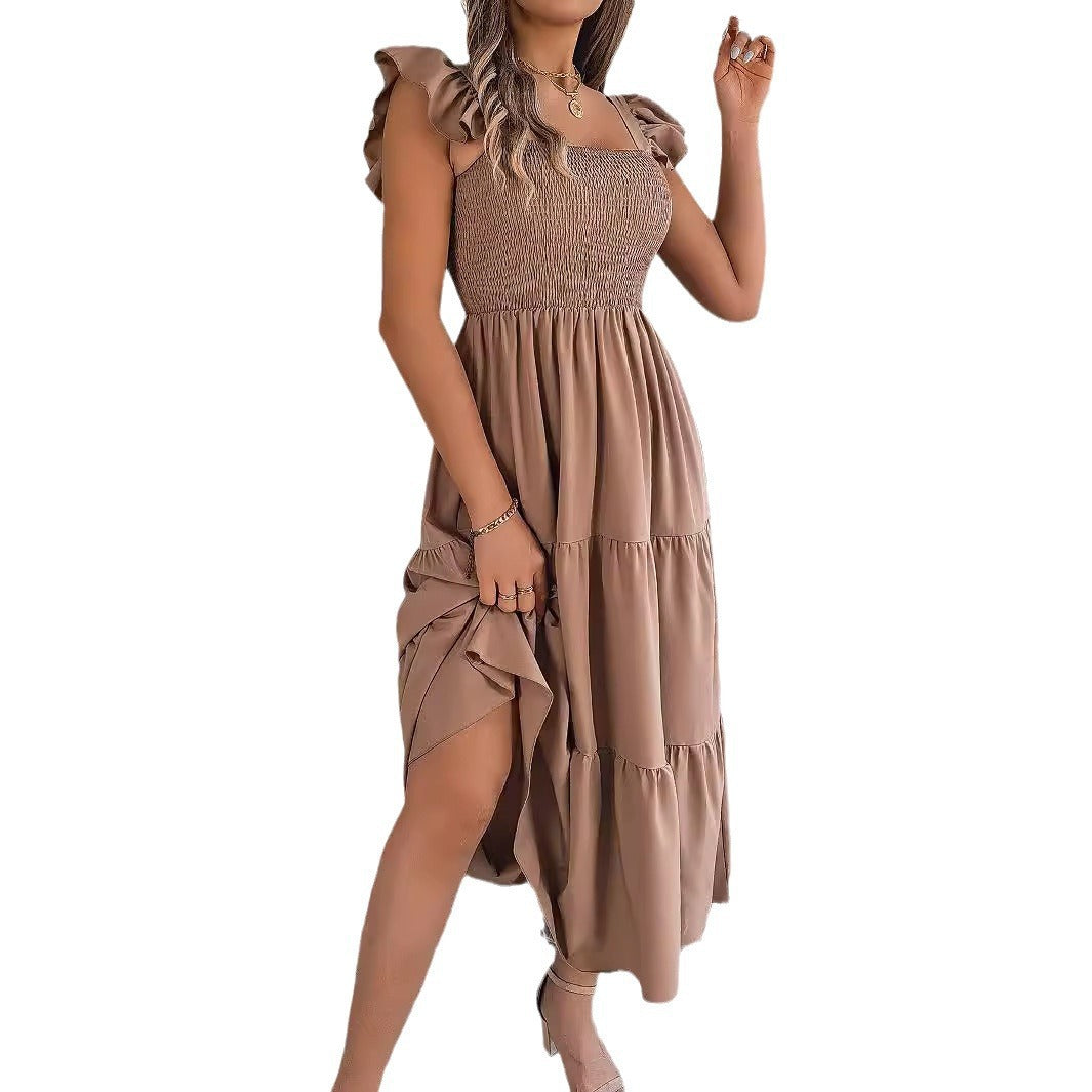 Elegancka letnia sukienka midi bez rękawów Lidia Sek
