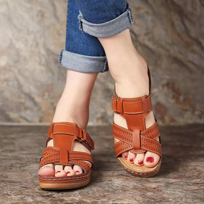 Sandały damskie Vintage Wedge Lidia Sek Slip-On