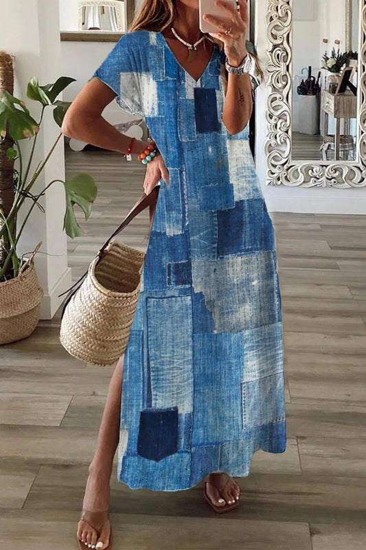 Elegancka sukienka midi z nadrukiem 3D od Lidia Sek