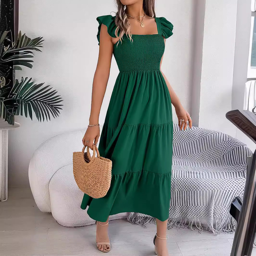 Elegancka letnia sukienka midi bez rękawów Lidia Sek