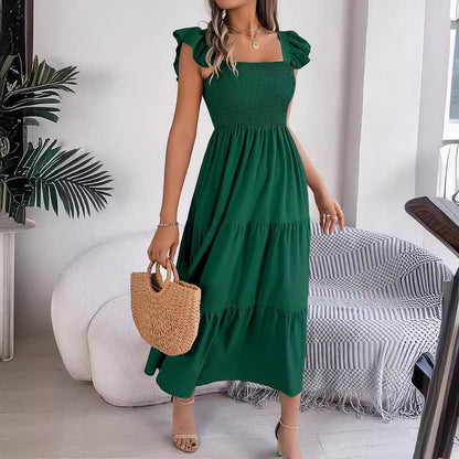 Elegancka letnia sukienka midi bez rękawów Lidia Sek