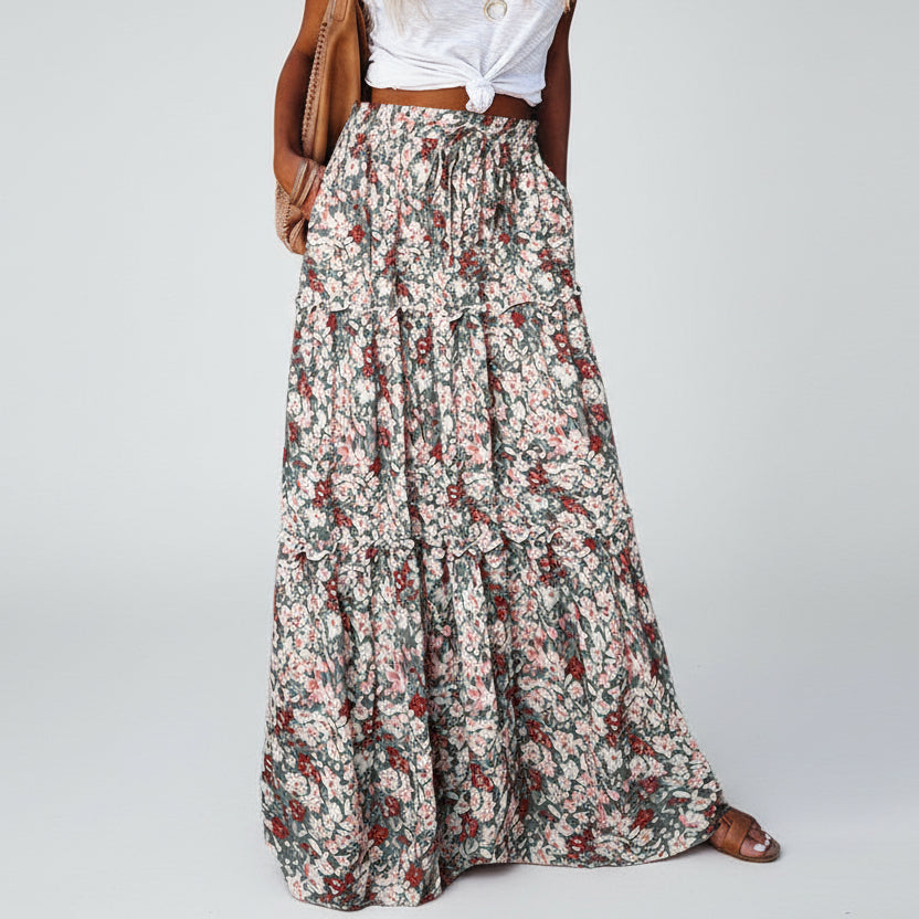 Spódnica maxi Lidia Sek z nadrukiem w stylu boho