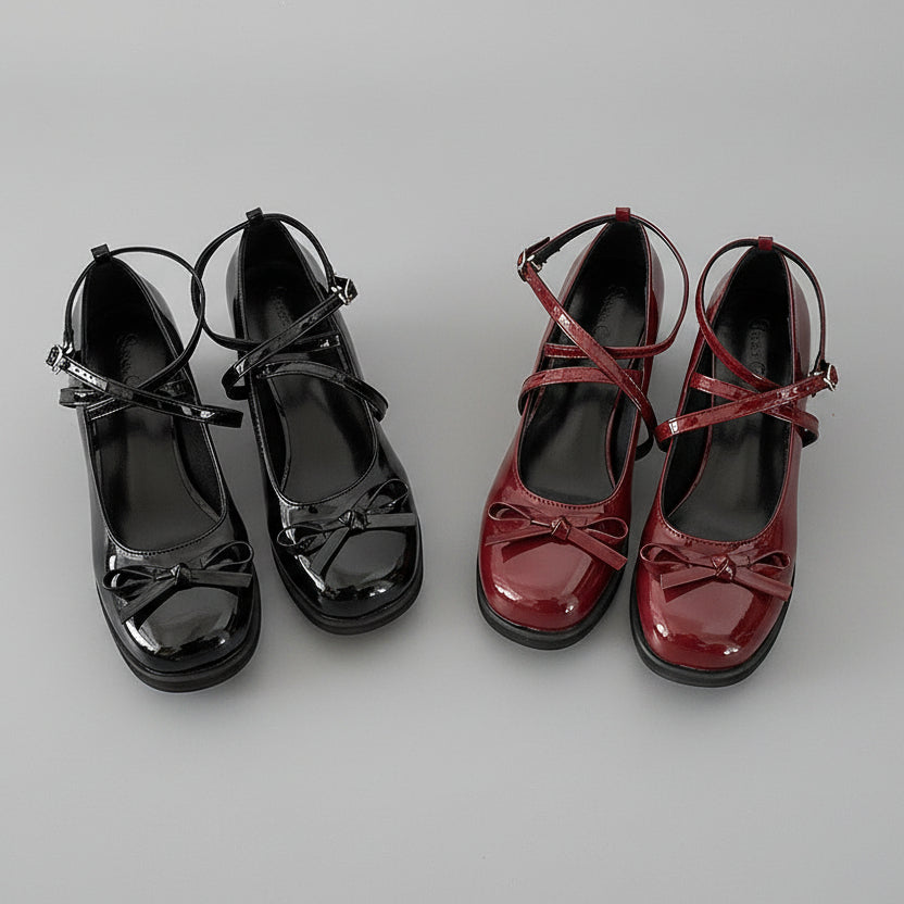 Chic Mary Jane Bow Heels by Lidia Sek
