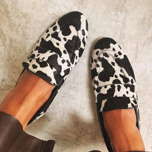 Cowprint Round-Toe Plus Shoes by Lidia Sek