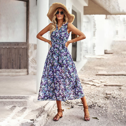 Elegancka, kwiatowa sukienka midi Lidia Sek Vacation