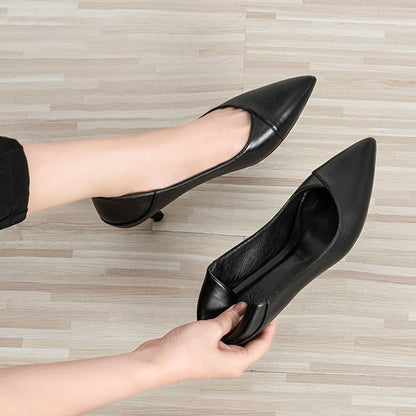 Elegant Black Sheepskin Heels by Lidia Sek